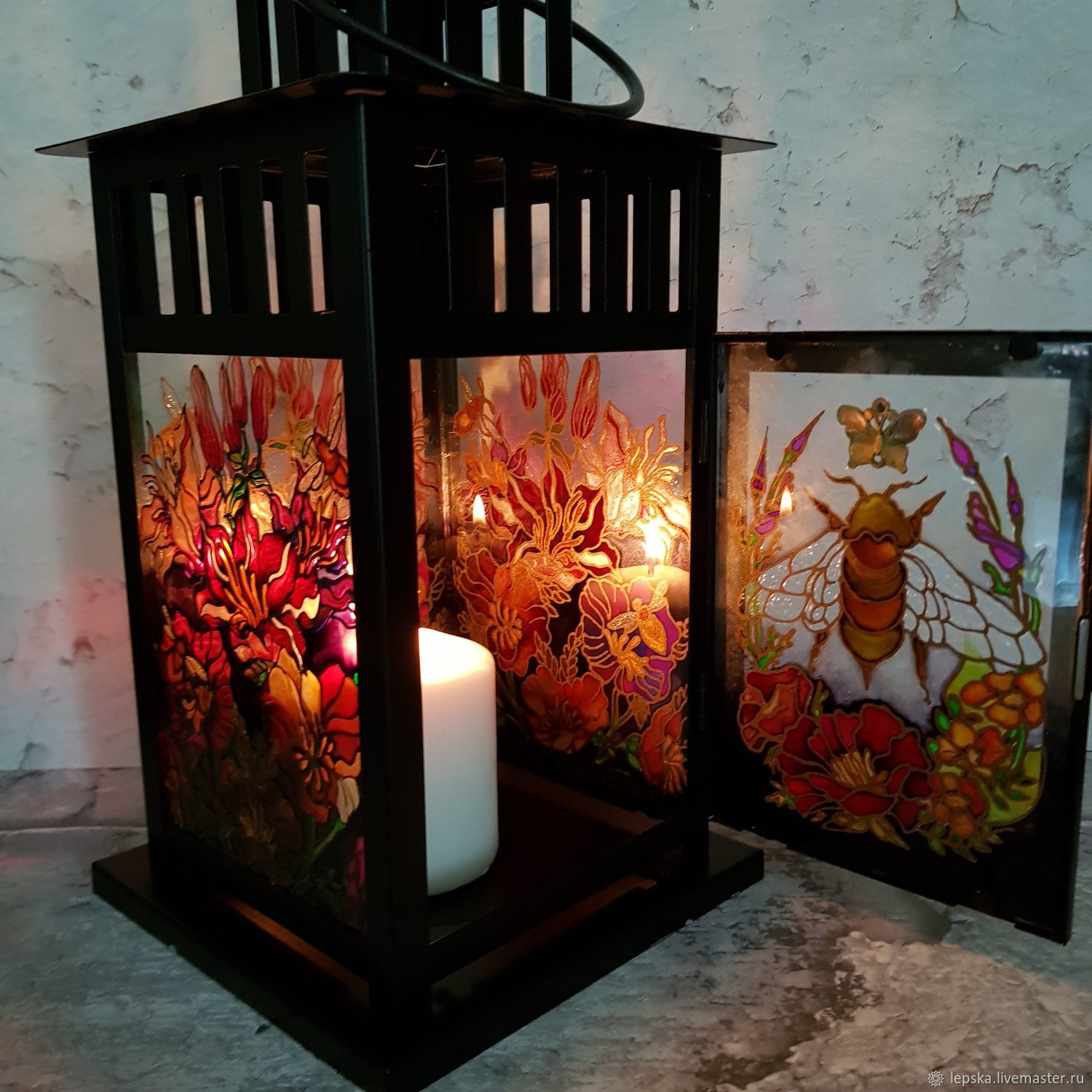 Candle holder with stained glass painting, Candlesticks, Novosibirsk,  Фото №1