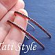 Серьги-продевки c малиновой шпинелью ,,THREADS,,. Серьги-продевки. Tati Style. Ярмарка Мастеров.  Фото №7