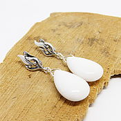 Украшения handmade. Livemaster - original item Earrings with white quartz Balalika. Handmade.
