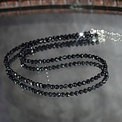 Работы для детей, handmade. Livemaster - original item Beads natural black spinel cut. Handmade.