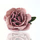 A pin brooch as a gift made of wool pink two-tone Peony, Brooches, Moscow,  Фото №1