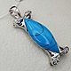 Order Silver pendant with natural turquoise 23h10 mm. yakitoriya. Livemaster. . Pendants Фото №3