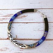 Украшения handmade. Livemaster - original item Bead Harness Zebra Skin. The wiring from the Japanese beads. Handmade.