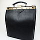 Handbag leather Ossag Black, Office bag, Leather bag black, Valise, Dubna,  Фото №1