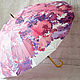 Umbrella-cane with a handle made of wood '' Crown of a Flowering Tree. Umbrellas. UmbrellaFineArt. My Livemaster. Фото №6