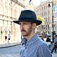 Мужская фетровая шляпа "Федора" (Цвет: серый меланж), Шляпы, Москва,  Фото №1