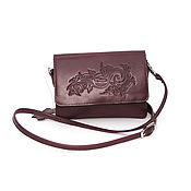 Сумки и аксессуары handmade. Livemaster - original item Crossbody bag: Handbag women`s leather burgundy Rena Mod.C53t-681. Handmade.