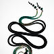 Order Thin belt rope made of beads with malachite and agate black green. gershman. Livemaster. . Belt Фото №3