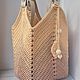 Сумка вязаная "Магнолия". Сумка-шоппер. Knitted basket. Интернет-магазин Ярмарка Мастеров.  Фото №2
