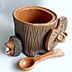 Order A stump with a hedgehog. salt shaker. Jar. Box. Ceramics. smile in clay. Livemaster. . Jars Фото №3