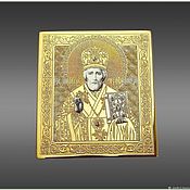 Картины и панно handmade. Livemaster - original item Icon of St. Nicholas the Wonderworker pocket z526. Handmade.