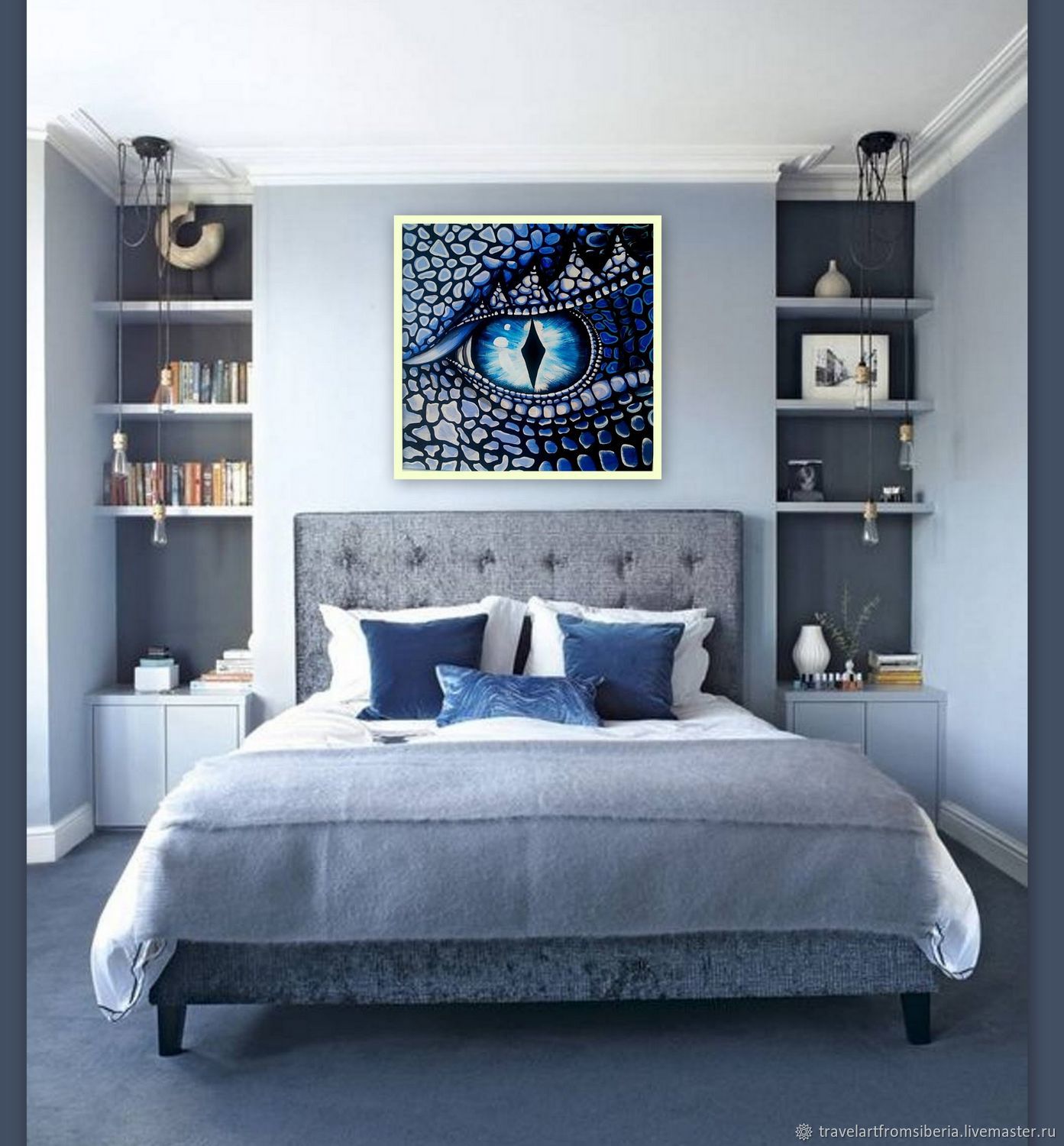 Painting Acrylic Blue Dragon Eye In A Frame Buy Interior Painting Kupit Na Yarmarke Masterov Kk36ecom Kartiny Sochi