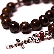 Фен-шуй и эзотерика handmade. Livemaster - original item Christian prayer beads made from natural stones bronzite.. Handmade.