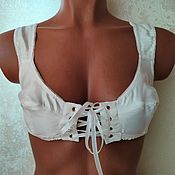 Одежда handmade. Livemaster - original item Large bra, Bra with lacing in front. Handmade.