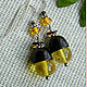 amber. Earrings 'grape juice' amber silver, Earrings, Moscow,  Фото №1