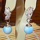 Order Butterfly earrings with Larimar. Handwork of jewelry.. Livemaster. . Earrings Фото №3