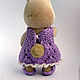 Lavender knitted outfit Calico critters. Clothes for dolls. WhiteRacoon's handcrafts. My Livemaster. Фото №4