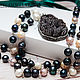 Collar de perlas naturales perlas de río natural de Coral teñido, Necklace, Budennovsk,  Фото №1