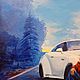  Мальчик и машина Nissan GTR. Картины. DomKoft. Ярмарка Мастеров.  Фото №4