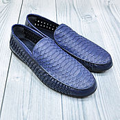 Обувь ручной работы handmade. Livemaster - original item Moccasins made of genuine Python leather and genuine calfskin!. Handmade.