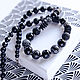 Necklace with onyx, snow obsidian, labradorite, hematite, Beads2, Moscow,  Фото №1