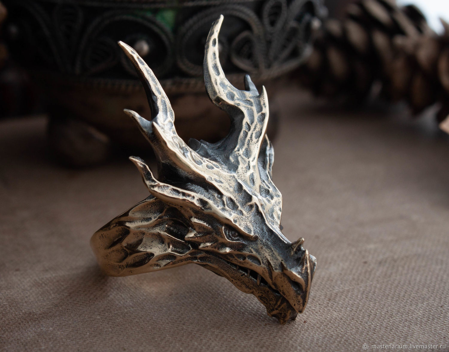 Кольцо Дракон Алдуин. Skyrim. The Elder Scrolls. бронза серебро в интернет-магазине Ярмарка Мастеров по цене 2860 ₽ – L333MRU