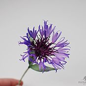 Украшения handmade. Livemaster - original item Brooch-pin: Silk flowers. Cornflower 