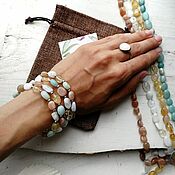 Украшения handmade. Livemaster - original item Multi-row bracelet of natural stones. Handmade.