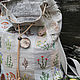 Linen backpack 'Cat-cloudberries'. Backpacks. Julia Linen tale. My Livemaster. Фото №6