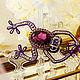 Brooch-pin: frog. Purple brooch. SWAROVSKI. Brooches. LADY-LIZA jewelry shop. My Livemaster. Фото №5