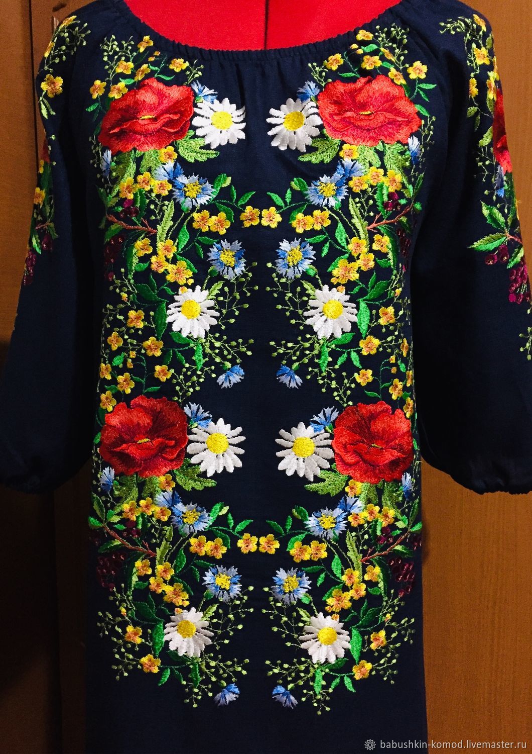 Embroidered dress 'Night garden' GP3-144, Dresses, Temryuk,  Фото №1