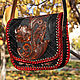 Women's leather bag 'Black and red', Classic Bag, Krasnodar,  Фото №1