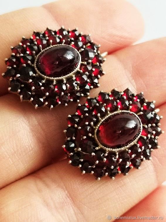 Vintage Author S Garnet Earrings With Pyropes 1940 купить на Garnet Earrings With Pyropes 1940