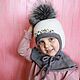 Шапка шлем детская с помпоном, Шапки детские, Барнаул,  Фото №1