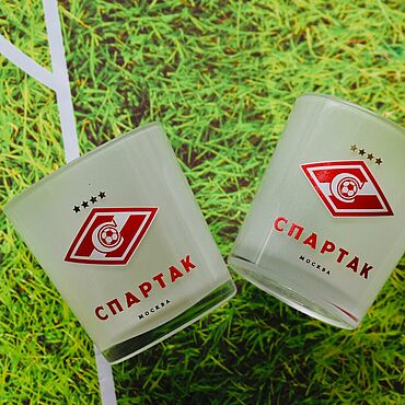 Посуда ручной работы. Ярмарка Мастеров - ручная работа Стаканы Спартак Москва. Handmade.