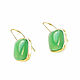 Earrings with green agate, green agate earrings in gold. Earrings. Irina Moro. My Livemaster. Фото №6