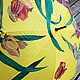Yellow Umbrella with hand-painted Tulips yellow painted umbrella-walking stick. Umbrellas. UmbrellaFineArt. My Livemaster. Фото №4