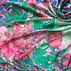Shawls: Batik Scarf 'Peonies in turquoise' Natural silk satin. Shawls1. Silk Batik Watercolor ..VikoBatik... Online shopping on My Livemaster.  Фото №2