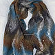Scarf, stole made of wool (gray-blue-mustard). Wraps. IRINA GRUDKINA Handmade Knitwear. My Livemaster. Фото №4