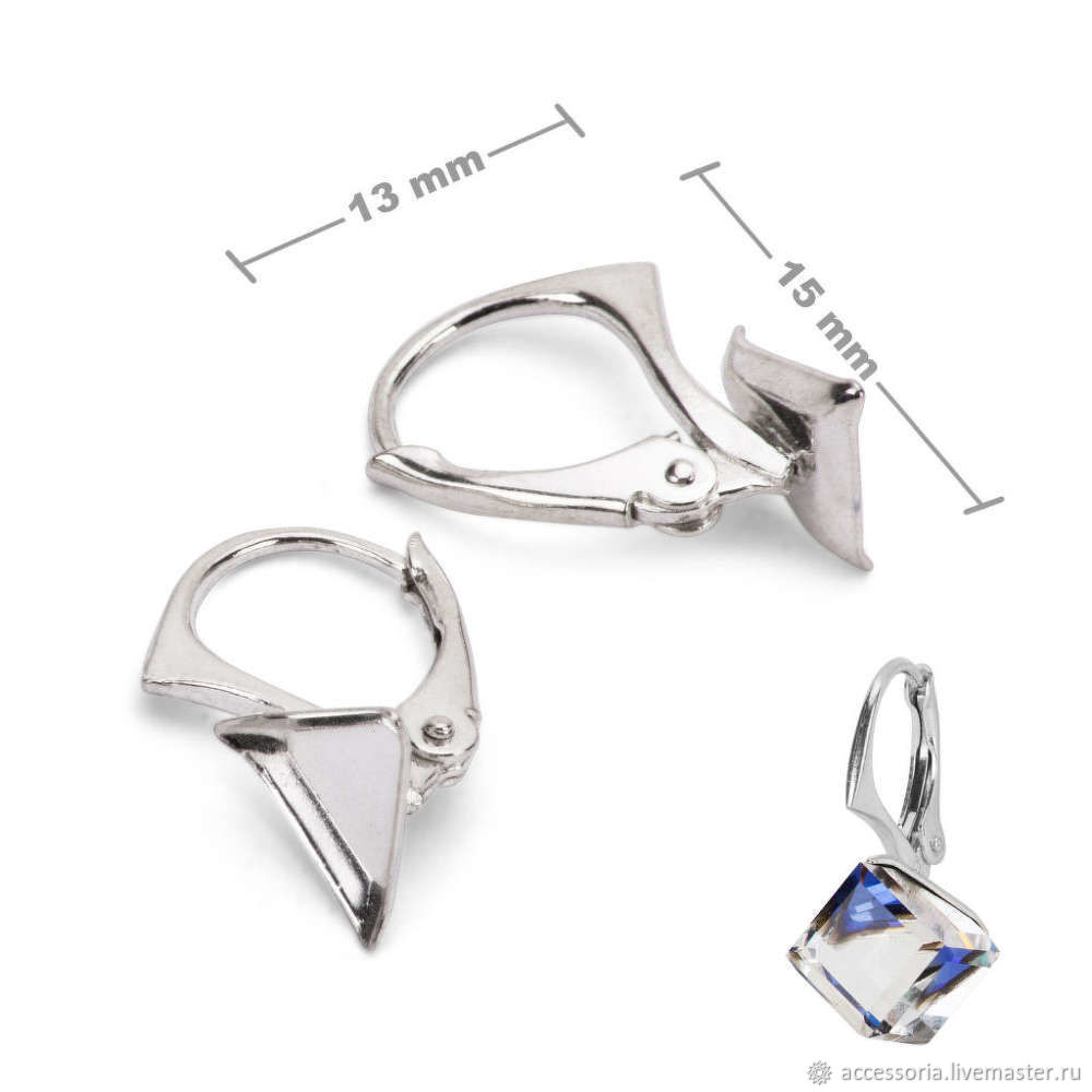 Серебро 925. 8 мм. Швензы для кубов Swarovski #4841 в интернет-магазине ...