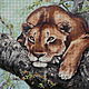Kit embroidery with beads 'LIONESS AT REST ', Embroidery kits, Ufa,  Фото №1