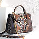 Сумка Hermes Kelly из натуральной кожи питона коричневая, Сумка через плечо, Москва,  Фото №1
