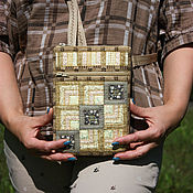 Сумки и аксессуары handmade. Livemaster - original item Bag-pocket, delicatessen, belt bag, patchwork, ethno, beige. Handmade.