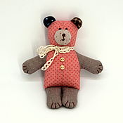 Для дома и интерьера ручной работы. Ярмарка Мастеров - ручная работа Little teddy bear made of patchwork fabrics. Handmade.
