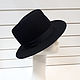 Фетровая шляпа "Tulip" с прямыми полями. Цвет черный. Шляпы. Лана Анисимова. Ярмарка Мастеров.  Фото №5