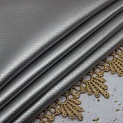 Материалы для творчества handmade. Livemaster - original item Artificial leather 16/10 cm Silver eco-leather. Handmade.