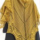 Openwork knitted Merino Mustard shawl, knitting shawl. Shawls. Lace Shawl by Olga. My Livemaster. Фото №4