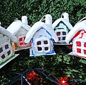 Сувениры и подарки handmade. Livemaster - original item The village on the Christmas tree (houses) 5 pcs set - cotton toy. Handmade.