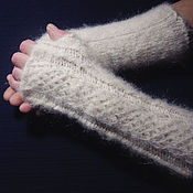 Аксессуары handmade. Livemaster - original item Women`s knitted fingerless gloves Snowstorm. Handmade.