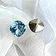 12 мм. Swarovski 4470 Cushion Square, Aquamarine. Кристаллы. Accessoria Фурнитура для бижутерии. Интернет-магазин Ярмарка Мастеров.  Фото №2
